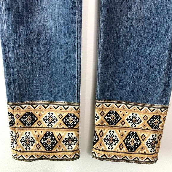 Soft Surroundings Elastic Waist Slip on Decorative Hem Jeans - Picture 3 of 10